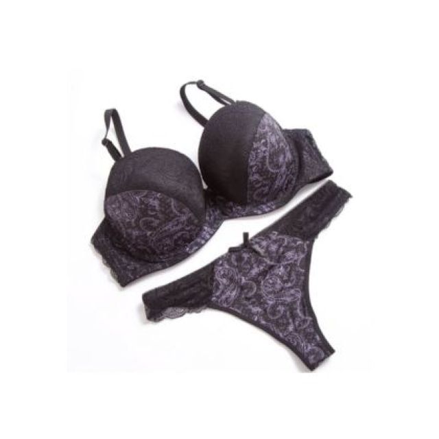 ผู้หญิงเซ็กซี่ Bra ชุด Plus ขนาดดอกไม้ลูกไม้ Bralette สีม่วง