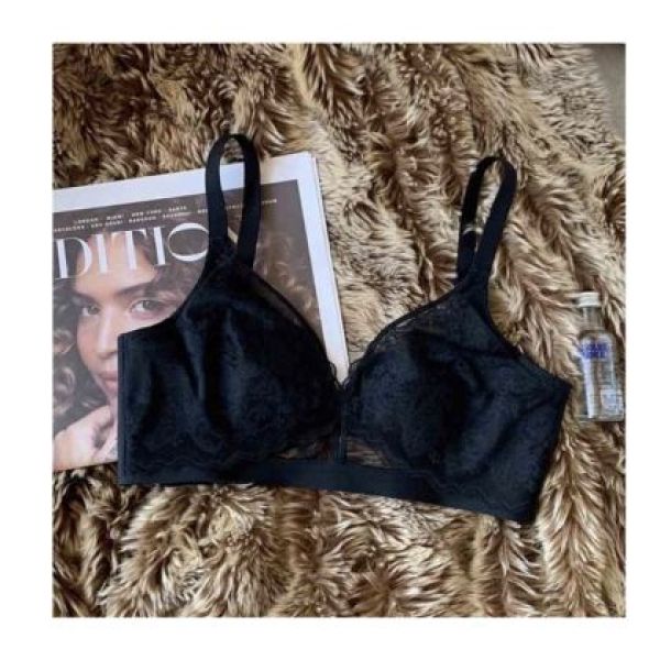 ชุดชั้นในเซ็กซี่ ไม่มีโครงเหล็ก ผ้าลูกไม้ตกแต่งโบว์