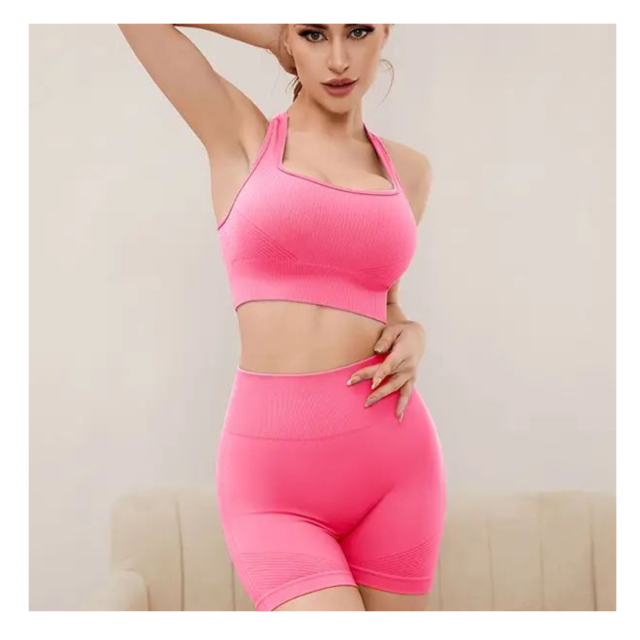 ชุดแมทกางเกงกีฬาขาสั้น สปอร์ตบรา (บรา+กางเกงขาสั้น)