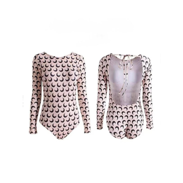 ชุดว่ายน้ําผู้หญิงขายาว ชุดดำน้ำ ชุดว่ายน้ําวันพีซ เปลือยหลังเซ็กซี่ ผลิตภัณฑ์ใหม่ มีฟองและซับใน